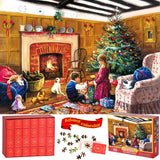 Advent Calendar 2024 Jigsaw Puzzle, 24 Boxes Packing 1008 Pieces Holiday Puzzle for Adults and Kids, Christmas Countdown Puzzles Gift Decorations, Warm Christmas Holiday Puzzles Gift (Baby)