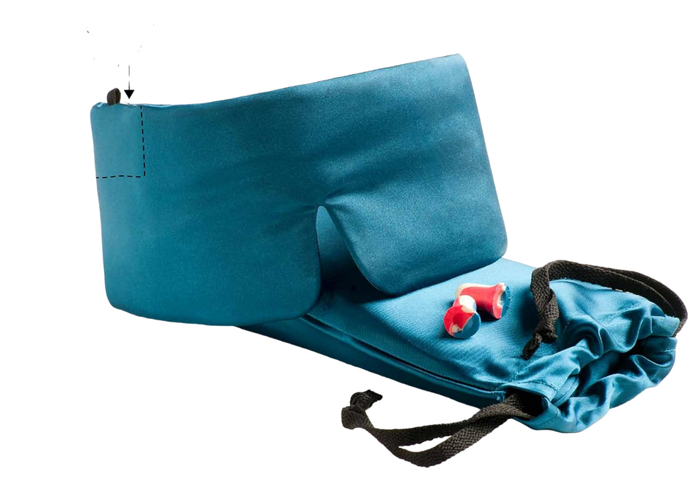 SLEEP MASTER Deluxe Tm Sleep Mask Revolutionary Patented Eye Mask - Includes Carry Pouch & Storage Pocket With Earplugs
