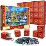 Pukamam Advent Calendar 2024 Jigsaw Puzzle 1008 Pieces Puzzle 24 Days Christmas Countdown Calendars for Kids Adults