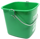 Small Green Detergent Bucket - 3 Quart Cleaning Pail - Set of 3 Square Containers