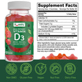 YumVs High Potency Vitamin D3 Gummies 5000 IU 125 mcg - Berry Flavor - Vegetarian Kosher Halal Gluten Free - Vitamin D Gummies for Adults - Vit D Vitamin D 5000 IU Gummy for Men and Women (120 Count)