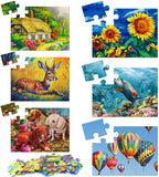 6 Packs Large Jigsaw Puzzles for Seniors Elderly 9&16 Piece, Dementia Activities for Senior & Alzheimers Activities Product Cognitive Memory Game 12.5X9.4inch