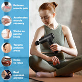 Turonic GM5 Massage Gun - Deep Tissue Massager for Muscle Relax & Pain Relief (Foot, Back, Neck, Shoulder, Leg, Calf) - 5 Speeds, 7 Massage Heads - Quiet Electric Handheld Percussion Massage Gun