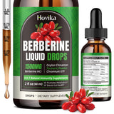 Berberine HCL Liquid Drops - 1500 mg Berberine Supplement with Ceylon Cinnamon, Chromium, Turmeric, Niacinamide - Supports Metabolism and Immune System, Gut Health - 2 FL Oz Vegan