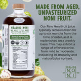 Healing Noni - Raw Organic Noni Juice - 1 Pack of 32oz