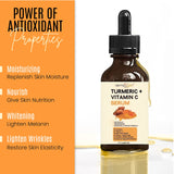 DERMAXGEN Turmeric Face Serum + Vitamin C: Organic Moisturizer for Acne Reduction, Clear Skin Tone, & Anti-Aging Benefits - Hydrate Dull & Dry Skin - Facial Serum - 2 FL OZ