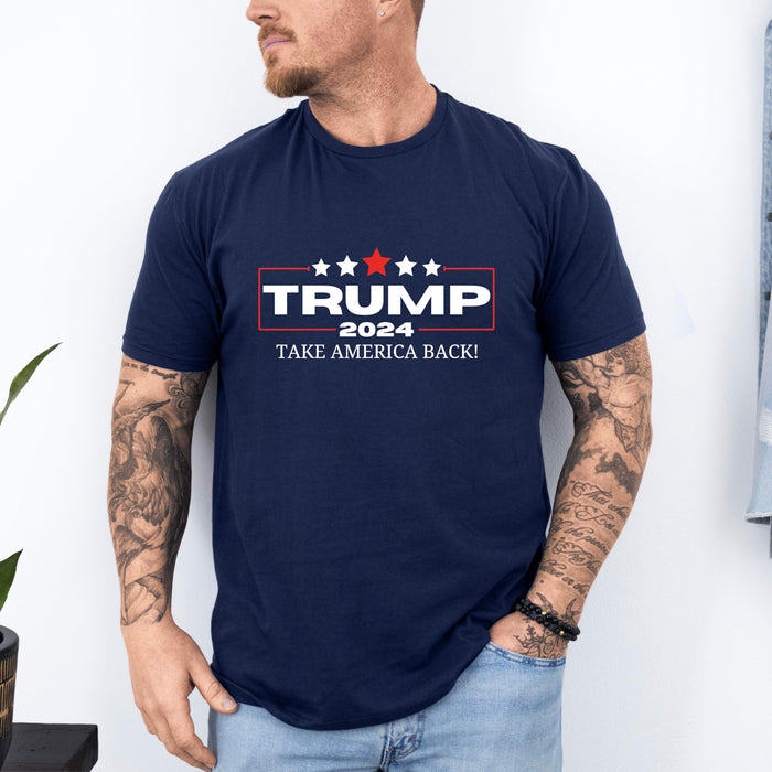 Trump 2024 Take America Back T-shirt, Navy Shirt for Women and Men, Political Shirt, Vote Trump Shirt, Trump Tee Shirts Men and Women, Trump Apparel, Election Shirt