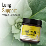 HERBAMAMA Lung Support Gummies - Respiratory Gummy for Functional Breathing with Mullein Leaf Extract, Pine Bark, Stinging Nettle, Red Panax Ginseng, and Vitamin C - 60 Chews