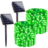 Green Solar String Lights Outdoor, 2-Pack 72FT 400 LED Solar Christmas Lights Outdoor/Indoor, Fairy Twinkle Lights for Christmas Decorations Bedroom Party Wedding Garden Patio Tree (Green)