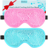 BEEVINES Gel Eye Mask, 2 Pack Cooling Ice Sleeping Masks for Puffy Eyes for Men & Women, Cold & Warm Sleep Compress for Post Surgery, Puffiness, Allergies, Sinuses & Migraines