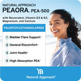 PEAORA PEA-500 - Support for Bladder, & Pelvic Discomfort | For Women & Men | Made in the USA | High-Absorption Palmitoylethanolamide & Resveratrol