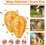 2 Pack Wasp Nest Decoy for Wasps Hornets Yellow Jackets Safe Hanging Wasp Deterrent Hornet Bee Wasp Trap Bags Waterproof Wasp Repellent Fake Cloth Wasp Nest for Home Garden Yard Outdoor