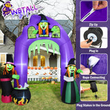 Rocinha 8 FT Tall Halloween Inflatables Witch Archway Outdoor Decorations, Halloween Blow Up Yard Decoration with Built-in LEDs, Halloween Archway Outdoor Decor for Garden, Front Yard, and Party