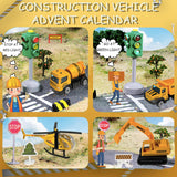 Advent Calendar 2024 Kids Boys - Alloy Construction Vehicles Toy Set - Christmas Engineering Playset Plus 2 Mats - Countdown Calendar Gift for 3-8 Year Old Children Teens