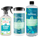 Aunt Fannie's Bathroom Cleaning Bundle, Includes Bathroom Cleaning Vinegar Spray, Eucalyptus Vinegar Floor Cleaner, and Eucalyptus Vinegar Cleaning Wipes; 3 Piece Set, Packaging May Vary