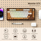 Womier G75 75% Keyboard - Retro Gaming Keyboard with Knob Control Hot Swappable Mechanical Keyboard, TPO and Gasket Dual-Mount Custom RGB Keyboard, Pre-lubed Stabilizer for Mac/Win