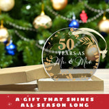 50th Anniversary Wedding Gifts - Mr and Mrs Gifts - 50th Wedding Anniversary Ornament - Christmas Anniversary Ornament for Couple, Her, Him, Wife, Husband, Parent - Acrylic 50th Anniversary Ornament