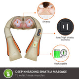 Snailax Cordless Neck Massager, Shiatsu Back Shoulder Massager with Heat, Portable Rechargeable Massagers for Neck and Back Pain Relief, Electric Massager Pillow, Gift for Women,Men(Khaki)