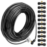 Misting Cooling System 98.4FT (30M) Misting Line + 50 Brass Mist Nozzles + 50 T-Connectors + 1 Faucet Adapters (3/4") Outdoor Mister for Patio Garden Greenhouse Trampoline for Waterpark