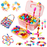 BEMITON Pop Beads Jewelry Making Kit for Girls - Arts and Crafts for Kids Ages 3 4 5 6 7 8 Years Old, Montessori Toys Snap Beads DIY Bracelet Necklace Ring Set，Christmas & Birthday Gifts for Toddler