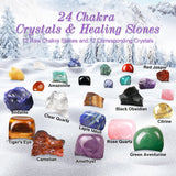 Hogesa Advent Calendar 2024 Crystals Adult-24 Days Chakra Crystals&Healing Stones,Christmas Countdown Calendar Natural Stones Crystals Healing Journey for Girls Boys