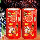 Ivtivfu Fireworks Bubble Machine (2PCS 20 Holes), Automatic Fireworks Bubble Maker with Lights and Closeable Sound for Kids, Chinese New Year, Christmas, Party, 4th of July