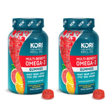 Kori Krill Oil Omega-3 Gummies for Adults | Supports Heart, Brain, Joint, Eye, Skin, Immune Health | Omega-3 Supplements with Superior Absorption vs Fish Oil | 120 Ct, Pack of 2