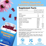 2 Pack Quercetin Gummies with Bromelain, Elderberry, Zinc & Vitamin C, 1200mg Organic Quercetin Supplement Gummies, Echinacea Immune Support for Adults & Kids, Mixed Berry Flavor-120Ct