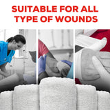 Kerlix Type Gauze Bandage Rolls - 4 1/2 in x 4.1 Yds, 6 Ply - 100 Single Sterile Pocuhes- Extra Absorbency - Latex Free, Hospital Grade Cotton Krinkle Fluff Bandage Wrap - for Wound Care & First Aid