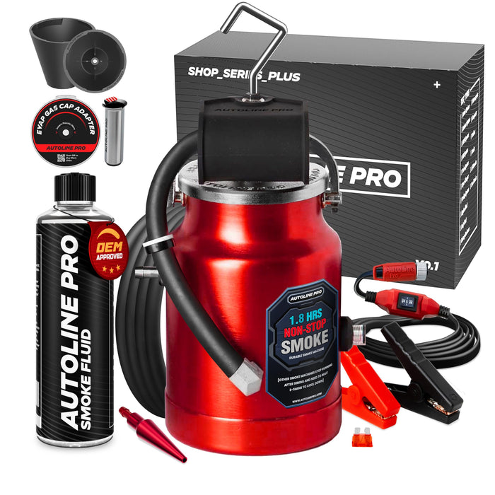 AutoLine Pro EVAP High Volume Smoke Machine Leak Tester with Built-in Air Pump - Shop Series Plus - Automotive Smoke Tester with Best Ranked Smoke Fluid, Premium Cone & Gas Cap Adapter