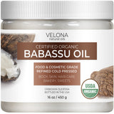 velona Babassu Oil USDA Certified Organic - 16 oz | 100% Pure and Natural Carrier Oil | Refined, Cold Pressed | Face, Hair, Body & Skin Care and Cooking | Use Today - Enjoy Results