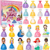 Christmas Advent Calendar Princess Toy - Princess Deformation Toy Christmas Countdown Calendars Princess Transformable Toys for Girls Xmas Gifts Play Party Favor