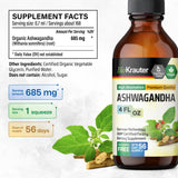 MAUWE HERBS Organic Ashwagandha Liquid Drops - Ashwagandha Supplements for Stress Response - Ashwagandha Root Liquid Extract - Vegan Mood Support Ashwagandha Tincture 4 Fl.Oz.