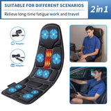 Back Massage Chair Pad, Back Massager with Heat, Deep Tissue Vibration Seat Massage Cushion, Chair Massager with 10 Vibration Motors, Seat Cushion Massager for Back Pain Relief