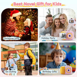 Kids Camera Instant Print for Girls Boys Age 3-12 Kids Toys, 12MP 1080P Kids Digital Cameras Christmas Birthday Gifts for 4 5 6 7 8 9 10 Year Old Girls, Toddler Camera Girls Toys