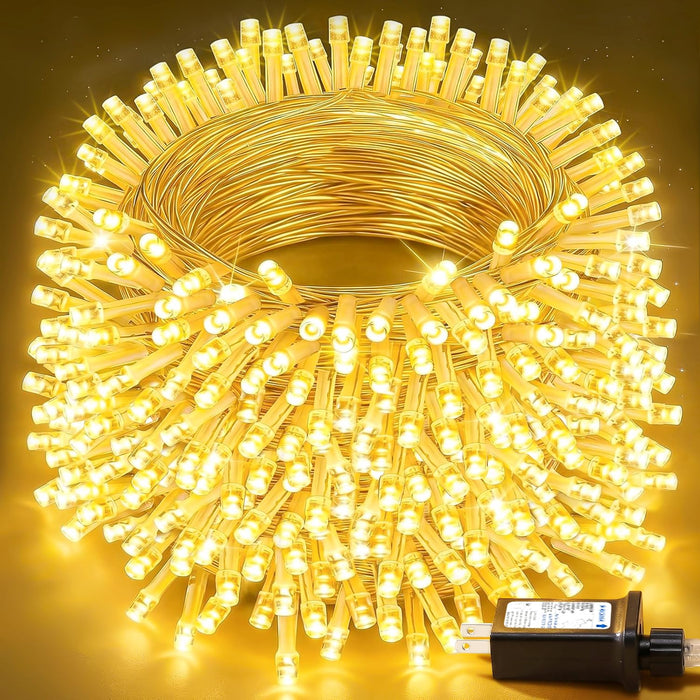 100+16.4FT Warm White Christmas Fairy Lights, Connectable String with Timer