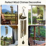 YLYYCC Wind Chime,25"Metal Bronze Memorial Wind Chime,Wind Chimes for Outside Unique Bird Nest Wind Chimes with 6 Tuned Tubes Soothing Melodic Tones Garden Decor Memorial Wind Chime Gift for Women,Mom