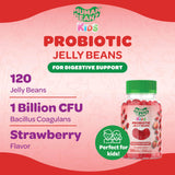 Human Beanz Probiotic Jelly Bean Gummies for Kids, Probiotic Supplements for Digestive Health, Nutritional Vegetarian Supplements, 120 Strawberry Blast Jelly Beans, Kosher