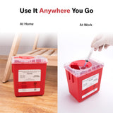 Alcedo Sharps Container for Home and Professional Use 2 Quart (5-Pack), Biohazard Needle and Syringe Disposal, Medical Grade