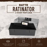 RUGGED RANCH  Ratinator No Poison, Multi-Catch Live Animal Rat Catch and Release Cage Trap for Indoor or Outdoor Pest Control, Black