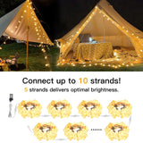 suddus String Lights Indoor Bedroom, 100 Led Globe Fairy Lights Plug in with Remote Timer Connectable, Twinkle Lights for Outdoor, Dorm, Classroom, Patio, Backyard, Living Room, Christmas, Warm White