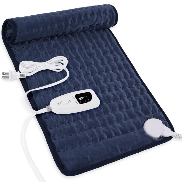 Heating Pad-Electric Heating Pads for Back,Neck,Abdomen,Moist Heated Pad for Shoulder,Knee,Hot Pad for Pain Relieve,Dry&Moist Heat & Auto Shut Off(Navy Blue, 12''×24'')