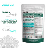 Organic Spirulina Chlorella Tablets - 400 Count - 2-in-1 Superfood Algae Supplement for Natural Immune Support, Detox and Energy Boost. Broken Cell Wall. Organic Chlorophyll. Espirulina