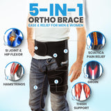 ODOFIT Ortho Sciatica Pain Relief Hip Brace - Compression Groin Support Wrap for Men and Women - Effective Thigh, Hamstring Sleeve and Hip Pain Relief - Left Leg