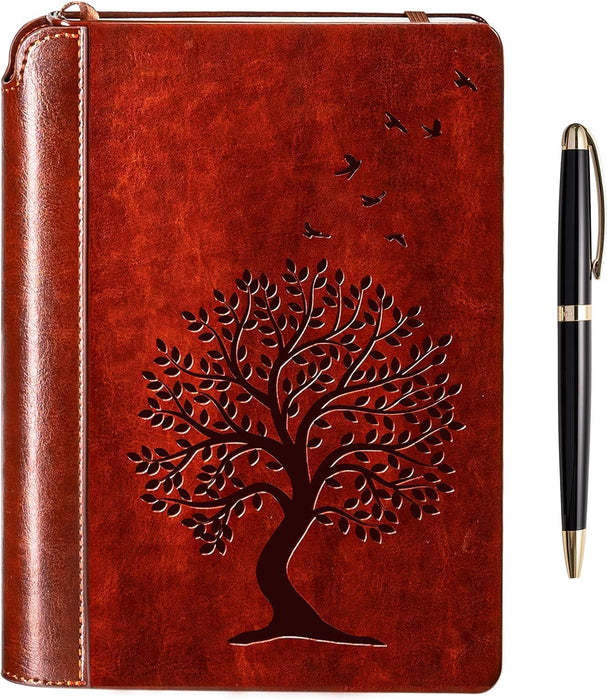 SETTINI® Tree of Life Journal for Women & Men, Vegan Leather Set with Pen