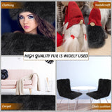 Faux Fur Fabric Christmas Fluffy Fuzzy Craft Shaggy Synthetic Plush Patch Sewing Fur Cuts for DIY Halloween Winter Costume Gnome Beard Miniature Dolls Costume Rugs Mats (Black,60 x 18 Inch)