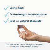 Happy Cow Chocolate, Fast-Acting Lactase Supplement, Dairy & Lactose Intolerance Relief, All-Natural, Made in The USA, 44ct