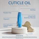 SEACRET CUTICLE OIL: Dead Sea Mineral Nail Care Treatment with Calendula, Argan, Jojoba, Sweet Almond, & Grape Seed Oils, and Vitamin E, Protects and softens All Nail Types, Made in Israel, 1 Oz