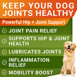 Glucosamine for Large Dogs - Joint Supplement Large Breed w/Omega-3 Fish Oil - Chondroitin, MSM - Advanced Mobility Chews - Joint Pain Relief - Hip & Joint Care - Chicken Flavor - 240Ct - Made in USA