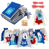 Cabilock 26 pcs Christmas Advent Calendar Bags 24 Days Countdown Calendar Burlap Bags Drawstring Bags for Adults and Kids DIY Candy Bags for Holiday Decorations for Kids Boys Girls Xmas